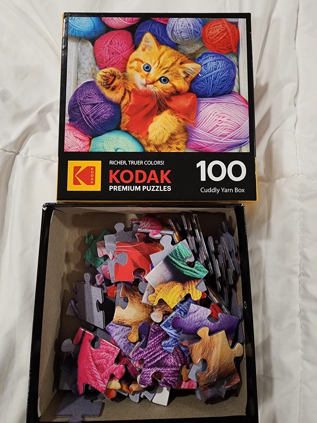 Alt view image 4 of 4 - Kodak Premium - Cuddly Yarn Box - 100 Piece Jigsaw Puzzle for Adults