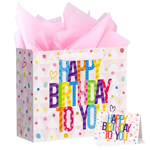 Alt view image 3 of 6 - Bobobag 13" Large Gift Bag with Tissue Paper for Girls happy Birthday gift bags (Unicorn)