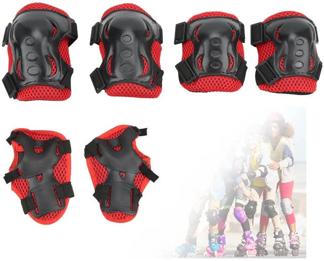 Main image of OUKENS Knee Pad Elbow Pads Guards Protective Gear Set, Red, for 5-16 Years Kids/Youth/Child, for Roller Skates Cycling BMX Bike Skateboard Scooter Riding Sports