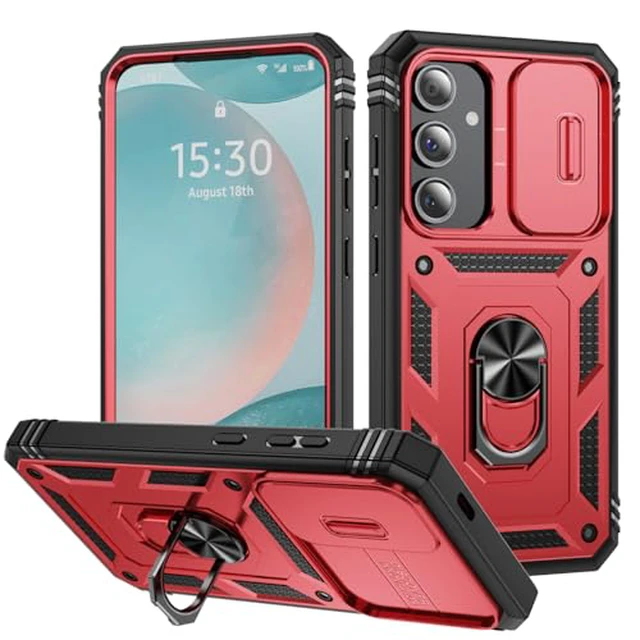 Alt view image 6 of 6 - for Samsung S20 FE 5G Case, Samsung Galaxy S20 FE Case with Slide Camera Cover, Military-Grade Heavy Duty Magnetic Kickstand Car Mount Protective Case for Galaxy S20 FE 5G, Black