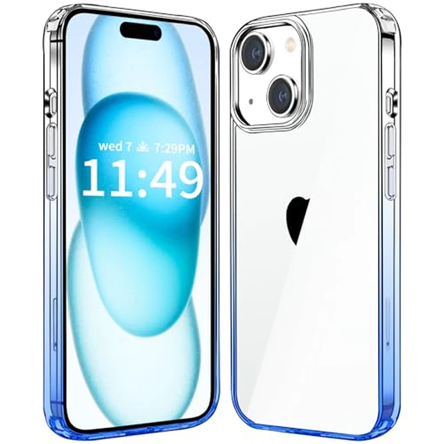 Alt view image 4 of 5 - JJGoo Compatiable with iPhone 15 Plus Case Clear, Transparent Shockproof Phone Case, Slim Anti-Scratch Hard PC Back Protective Cover Bumper, Clear