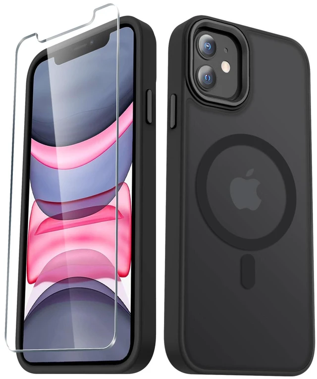 Main image of YENAPOON for iPhone 11 Case, Matte Magnetic Phone Case, Black