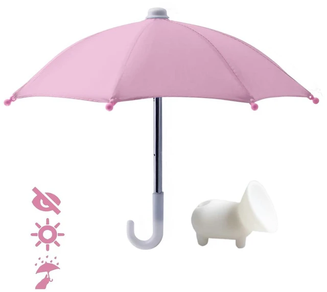 Main image of Phone Umbrella for Sun Shad,Phone Suction Cup Stand,Outdoor Anti-Glare Cell Phone Cute Sunshade HolderCar Phone Navigation Sun Shade Umbrella (Pink)