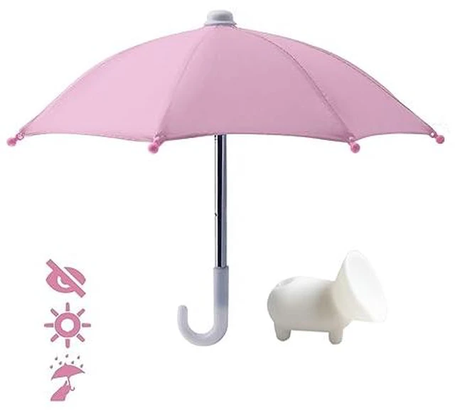 Alt view image 2 of 6 - Phone Umbrella for Sun Shad,Phone Suction Cup Stand,Outdoor Anti-Glare Cell Phone Cute Sunshade HolderCar Phone Navigation Sun Shade Umbrella (Pink)