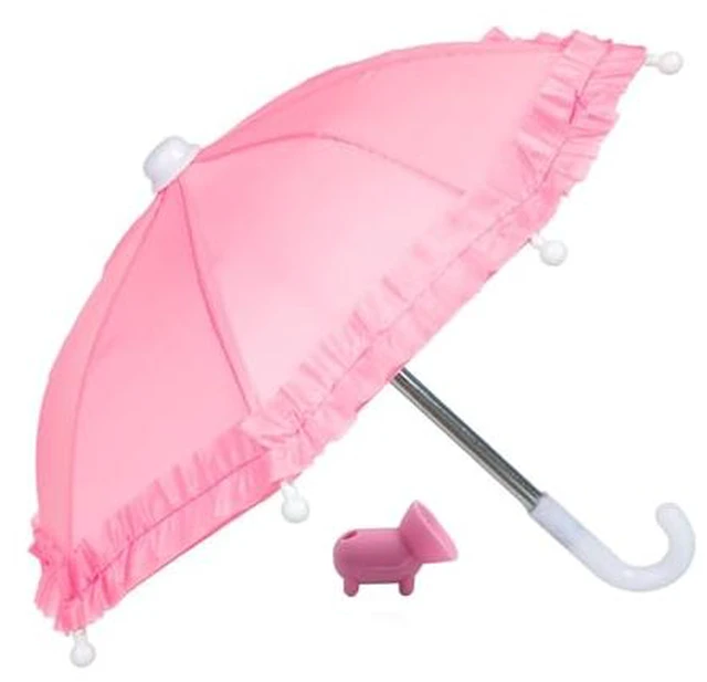 Alt view image 4 of 6 - Phone Umbrella for Sun Shad,Phone Suction Cup Stand,Outdoor Anti-Glare Cell Phone Cute Sunshade HolderCar Phone Navigation Sun Shade Umbrella (Pink)