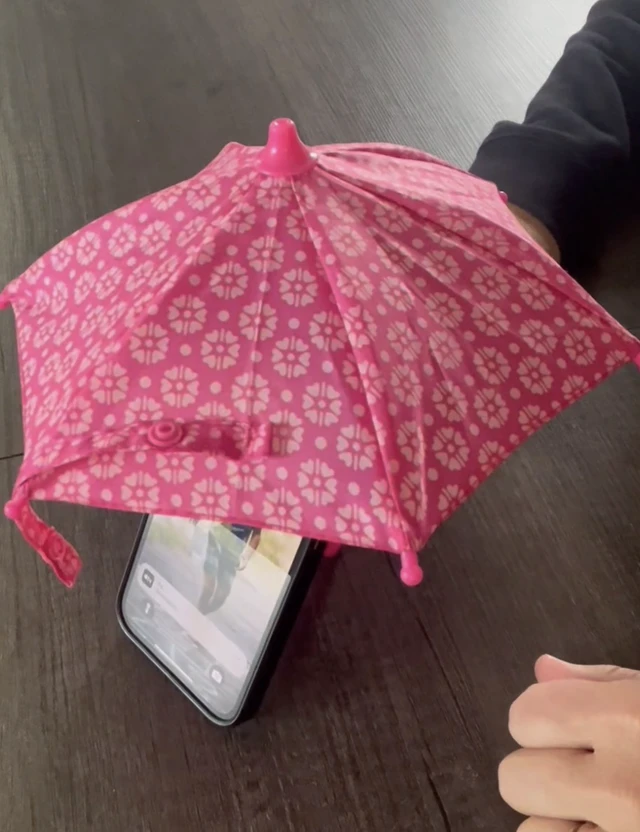 Alt view image 5 of 6 - Phone Umbrella for Sun, Cell Phone Umbrella Sun Shade with Universal Adjustable Piggy Suction Cup Stand, Outdoor Cute Anti-Reflective Shield for iPhone, 4-10 Smartphones