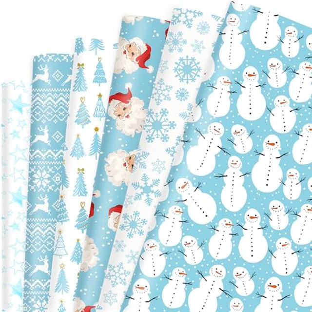 Alt view image 2 of 6 - Dtiafu Stereoscopic Christmas Wrapping Paper Roll - Unique Xmas with Green Snowman Gift Wrap Sheets Design for Winter Holiday Celebration - Total 28.5sq.ft