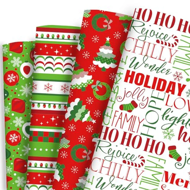 Alt view image 4 of 6 - Dtiafu Stereoscopic Christmas Wrapping Paper Roll - Unique Xmas with Green Snowman Gift Wrap Sheets Design for Winter Holiday Celebration - Total 28.5sq.ft