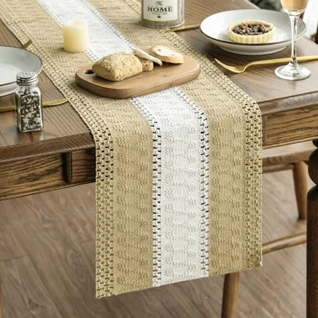 Alt view image 6 of 6 - Artoid Mode Pink Farmhouse Woven Table Runner 12x60 Inch