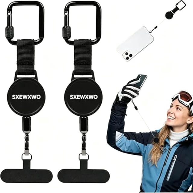 Alt view image 2 of 2 - 2PCS Phone Lanyard for Retractable Generic Tether Cell Anti Theft Strap Lost Adjustable 360 Rotating