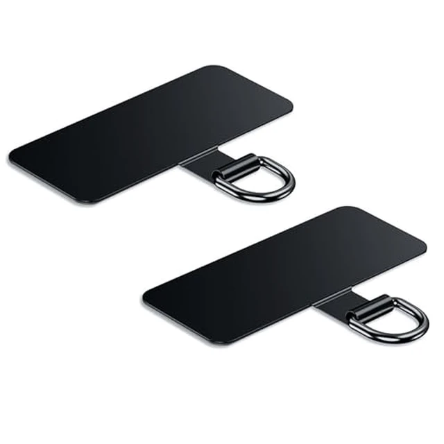 Alt view image 3 of 6 - Phone Lanyard Tab, Heavy Duty Tether Tab for iPhone & Android, Metal Lanyard Patch & Strap Adapter, 44lbs Load Capacity, Universal Phone Case Insert for Strap & Charm (Champagne Gold+Black