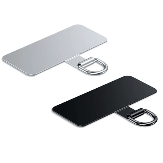Alt view image 6 of 6 - Phone Lanyard Tab, Heavy Duty Tether Tab for iPhone & Android, Metal Lanyard Patch & Strap Adapter, 44lbs Load Capacity, Universal Phone Case Insert for Strap & Charm (Champagne Gold+Black