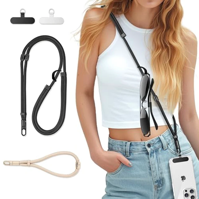 Alt view image 2 of 6 - 3-in-1 Crossbody Phone Lanyard & Wrist Strap