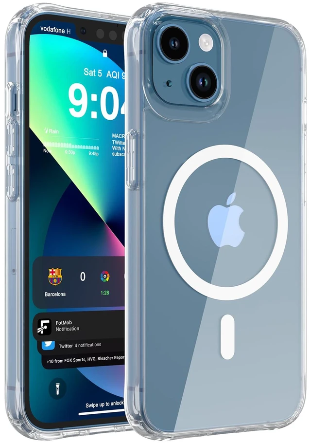 Main image of WRJ Magnetic Clear Case for iPhone 13/iPhone 14 6.1-Inch,Clear