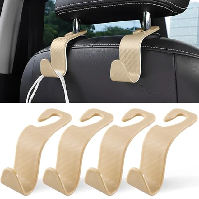 Alt view image 3 of 5 - LivTee Car Seat Headrest Hook, Auto Seat Hook Hangers Organizer Interior Accessories for Purse Coats Umbrellas Grocery Bags Handbag, 4-Pack - Blown
