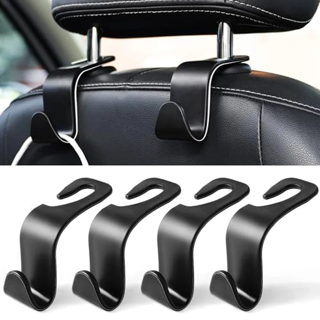 Alt view image 4 of 5 - LivTee Car Seat Headrest Hook, Auto Seat Hook Hangers Organizer Interior Accessories for Purse Coats Umbrellas Grocery Bags Handbag, 4-Pack - Blown