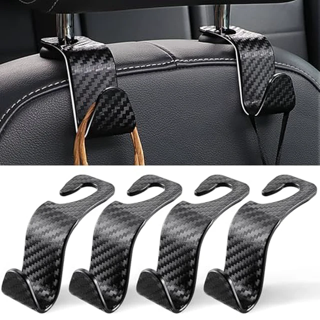 Alt view image 5 of 5 - LivTee Car Seat Headrest Hook, Auto Seat Hook Hangers Organizer Interior Accessories for Purse Coats Umbrellas Grocery Bags Handbag, 4-Pack - Blown