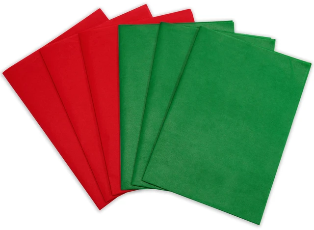 Main image of 36 Sheets Red and Green Tissue Paper for Gift Bags, 20" x 14" Christmas Tissue Paper for Birthday Party Holiday Decoration DIY Craft