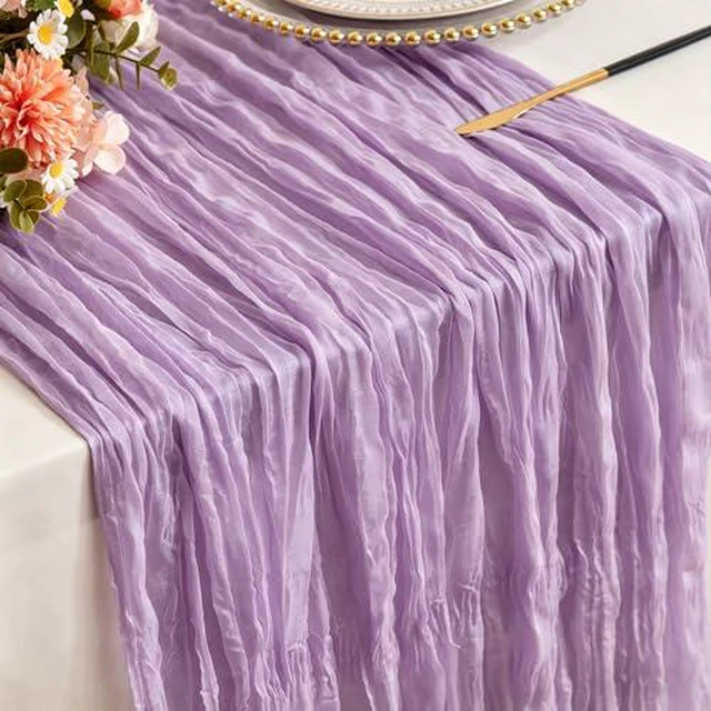Alt view image 3 of 5 - White Cheesecloth Table Runner Gauze 35x120 Inches 10FT Boho Rustic Farmhouse for Thanksgiving Fall Wedding Bridal Shower Baby Shower Home Holiday Decorations