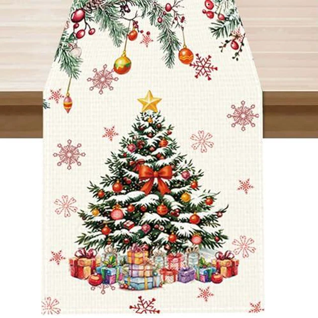 Alt view image 3 of 3 - Merry Christmas Table Runner 13x72 Inch Christmas Cookies Design Santa Claus Gingerbread Man Table Decoration for Party Home Kitchen Dining Holiday Decor Winter Kitchen Dining Table Decoration