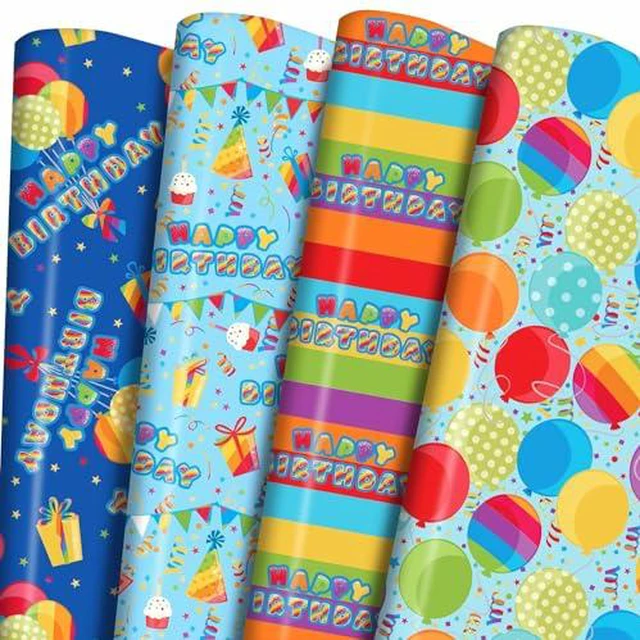 Alt view image 3 of 7 - PlandRichW Valentine's Day Wrapping Paper - 12 Sheets, 4 Unique Romantic Designs (Love Gnome, XO Hearts), Pre-Folded 20"x 29" for Gifts, Valentine's Day, Wedding, Birthday & DIY Cr