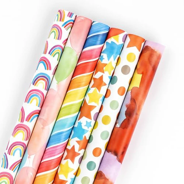 Alt view image 2 of 2 - COZI Gift Wrapping Paper Set (6 Sheets, 50x70cm) with Ribbons & Stickers Premium Kraft Gift Wrap, Waterproof & Eco-Friendly Holiday Wrapping Paper for Presents, Decor & Crafts (Red-Green
