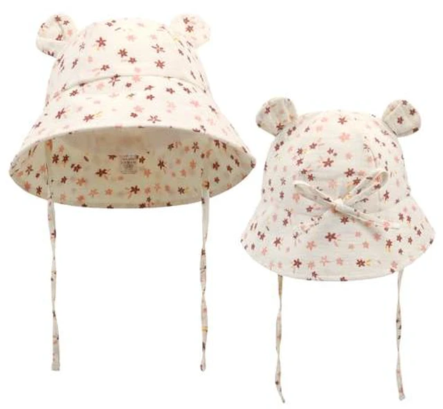 Alt view image 2 of 3 - Baby Summer Sun Hat Infant Boys Girls Outdoor Breathable Hat Toddler Medical Cotton Yarn Bucket Hats