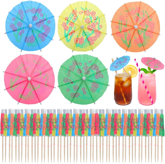 Main image of 50 Pcs Cocktail Umbrellas,4" Mini Paper Drink Umbrellas Toothpicks