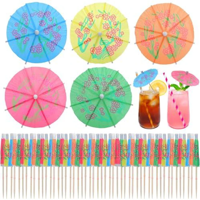 Alt view image 2 of 2 - 50 Pcs Cocktail Umbrellas,4" Mini Paper Drink Umbrellas Toothpicks