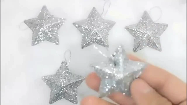 Alt view image 3 of 3 - 24 Pcs Christmas Tree Ornaments Set- Glitter Stars Xmas Decor