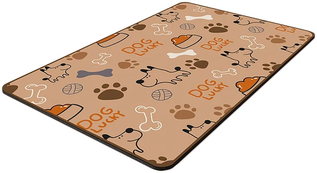 Main image of Pet Feeding Mat, 15.7 Inch x 11.8 Inch Diatom Ooze Waterproof Anti-Slip Bowel Met for Pet Food and Water (M)