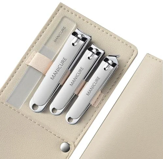 Alt view image 2 of 3 - Moreplus 4 PCS Nail Clippers Set with Case,Sharp High-Carbon Steel Blades for Hard Nails,Portable Grooming Tool for Men & Women,Great Christmas Gift,Stocking Stuffers Idea