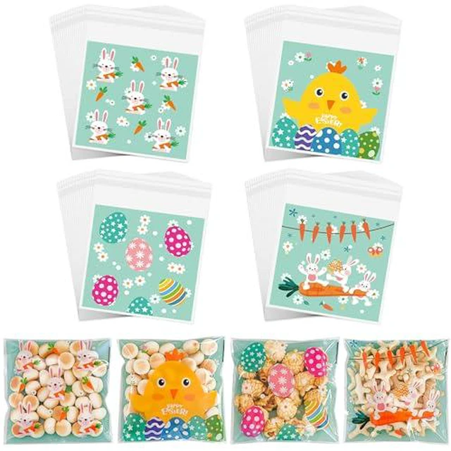 Alt view image 3 of 6 - Self-Sealing Christmas Cellophane Cookie Bags - 4x4 Inch 100 PCS Plastic Self-Adhesive Xmas Santa Goodie Candy Treat Gifts Bags Bulk Pouches for Holiday Winter Party Favors Gift Wrapping, 5 Style