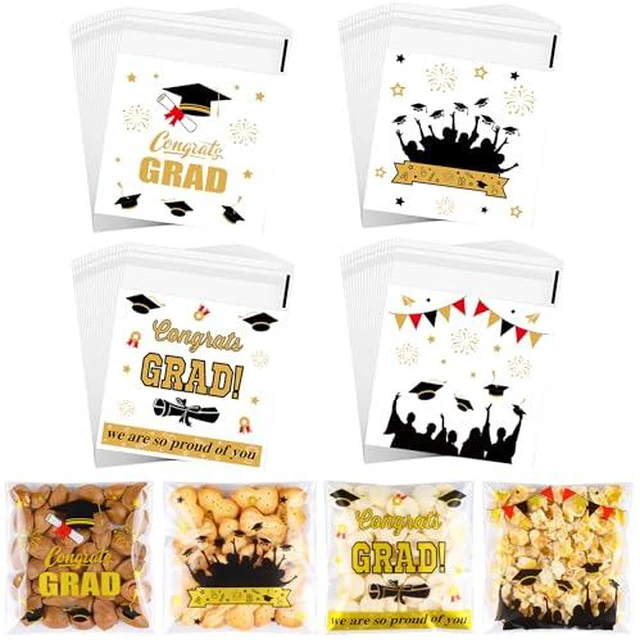 Alt view image 5 of 6 - Self-Sealing Christmas Cellophane Cookie Bags - 4x4 Inch 100 PCS Plastic Self-Adhesive Xmas Santa Goodie Candy Treat Gifts Bags Bulk Pouches for Holiday Winter Party Favors Gift Wrapping, 5 Style