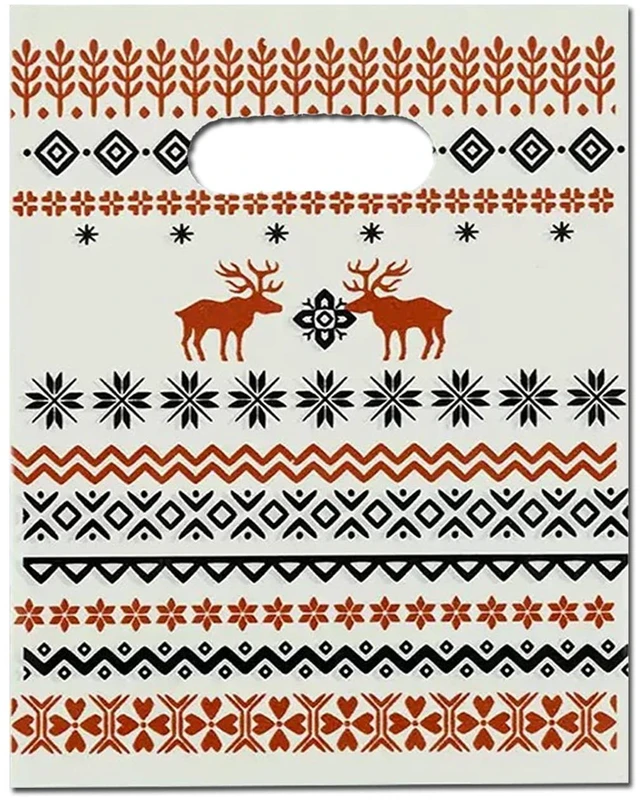 Main image of DEDIULE 100 Thank You Gift Bags, Reindeer Pattern Candy and Cookie Bags, Suitable for Birthdays, Baby Showers, Weddings, Christmas, and Retirement (5.9 * 7.9 inches) (Reindeer pattern)