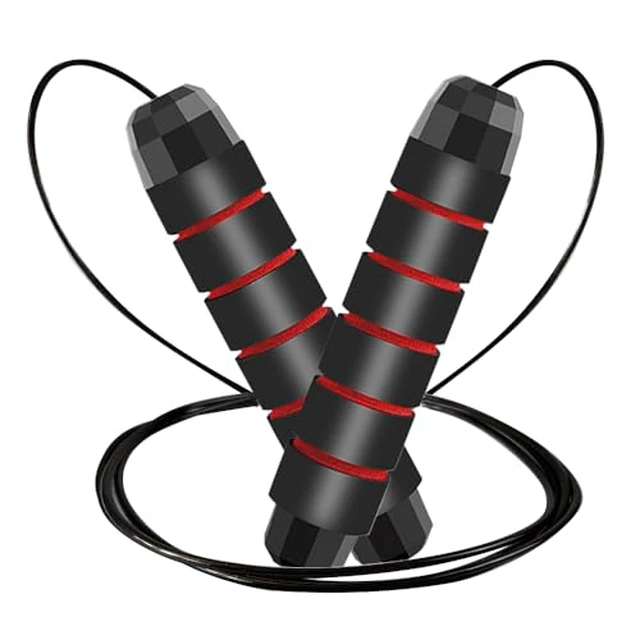 Alt view image 3 of 4 - Rope, Adjustable Jump Ropes for Fitness for Women Men and Kids Tangle-Free Rapid Speed Jumping Rope Cable with Ball Bearings Exercise&Slim Body at Home School Gym