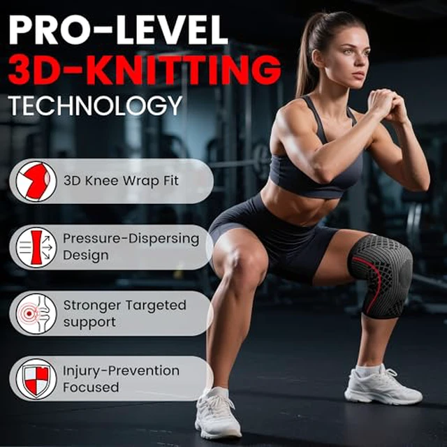 Alt view image 5 of 6 - ZOYER Knee Brace for Women & Men, 3D-Knitted Knee Compression Sleeve with Enhanced Patella Gel Pad, Skin-Friendly Knee Support for Knee Pain, ACL, Meniscus Tear, Joint Pain Relief (Small)