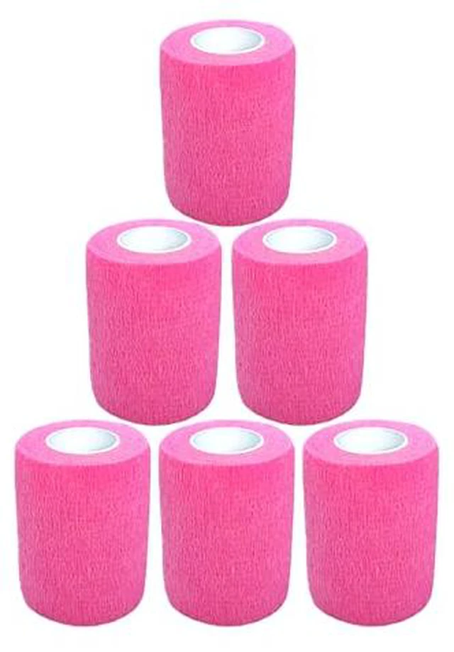 Alt view image 2 of 7 - Baisunt 6 Pack 1 Inches Cohesive Bandage Self Adhesive Wrap Elastic Self Adherent Vet Wrap Breathable Self Stick Tape for Wrist, Ankle, Sports, Tatoo Wrap(5 Yards, Pink)