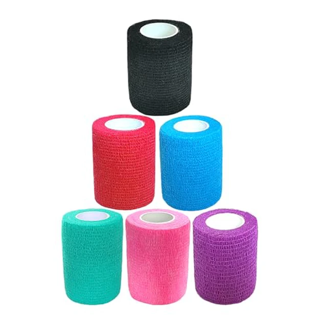 Alt view image 5 of 7 - Baisunt 6 Pack 1 Inches Cohesive Bandage Self Adhesive Wrap Elastic Self Adherent Vet Wrap Breathable Self Stick Tape for Wrist, Ankle, Sports, Tatoo Wrap(5 Yards, Pink)