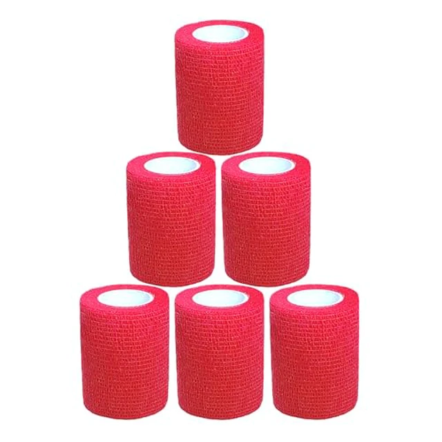Alt view image 7 of 7 - Baisunt 6 Pack 1 Inches Cohesive Bandage Self Adhesive Wrap Elastic Self Adherent Vet Wrap Breathable Self Stick Tape for Wrist, Ankle, Sports, Tatoo Wrap(5 Yards, Pink)