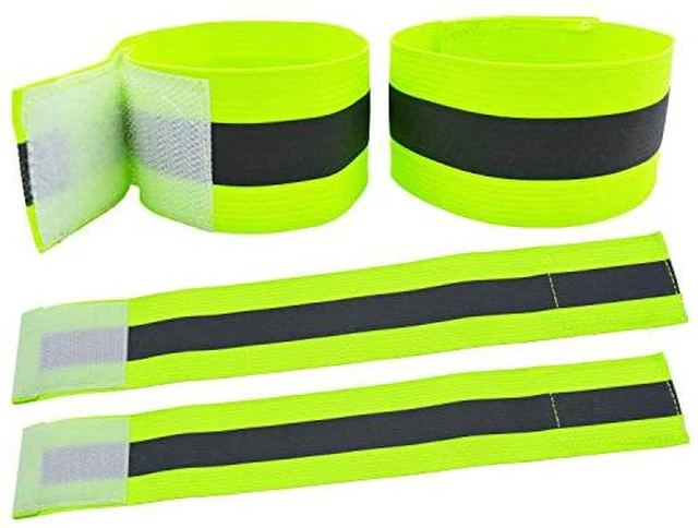 Alt view image 4 of 4 - High Visibility Reflective Night Running Walking Elastic Strap Wristbands Ankle Bands Armbands Safety for Cycling Walking Running Camping Sports-Fits Women, Men & Kids
