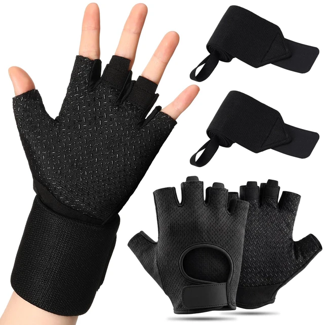 Main image of Workout Gloves and Wrist Set for Men Women Weight Lifting Gloves Full Palm Protection Wrist Support with Heavy Duty Thumb Loop for Training, Fitness, Strength, Suspension, and Sports