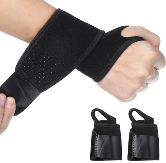 Alt view image 2 of 6 - 2 Pcs Black Ultra-Thin Wrist Braces Breathable Mesh Wrist Support Elastic Comfort Fabric Wrists Wraps Fits Both Wrists Unisex Adjustable Ulnar Wristes Braces for Sports Workouts and Daily Use