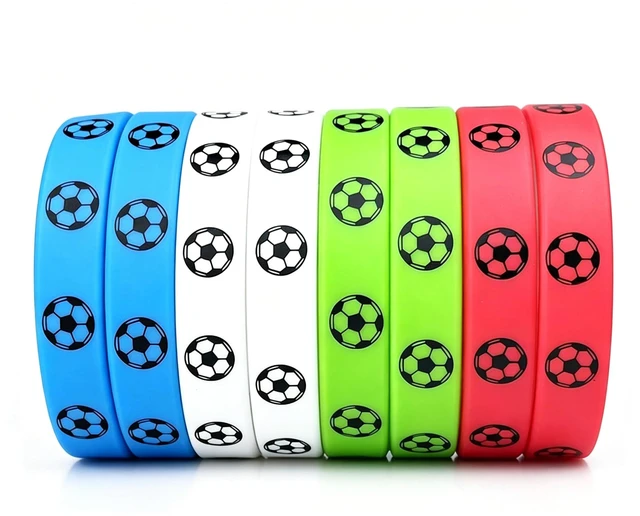 Main image of World Soccer Cup Bracelets Football Multicolor Soccer Silicone Bracelets Set Green Black White Red Soccer Rubber Wristbands Sport Theme Bracelets for Men Women Sport Events Party Supplies Birthday Gif