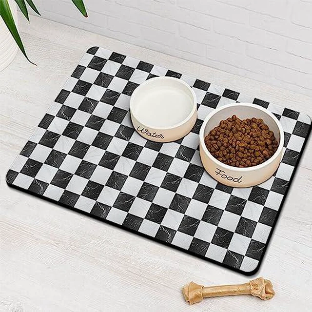 Alt view image 2 of 5 - Dog Food & Water Mat, Pet Feeding Mats for Floor Non-Slip, Super Absorbent Cat Bowl Easy to Clean Eco-Friendly Durable Pet Placemat