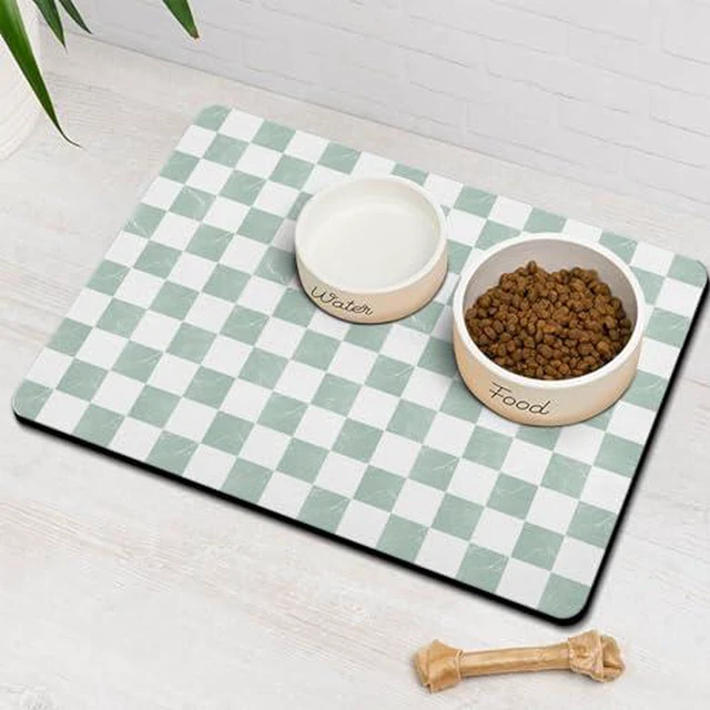 Alt view image 4 of 5 - Dog Food & Water Mat, Pet Feeding Mats for Floor Non-Slip, Super Absorbent Cat Bowl Easy to Clean Eco-Friendly Durable Pet Placemat