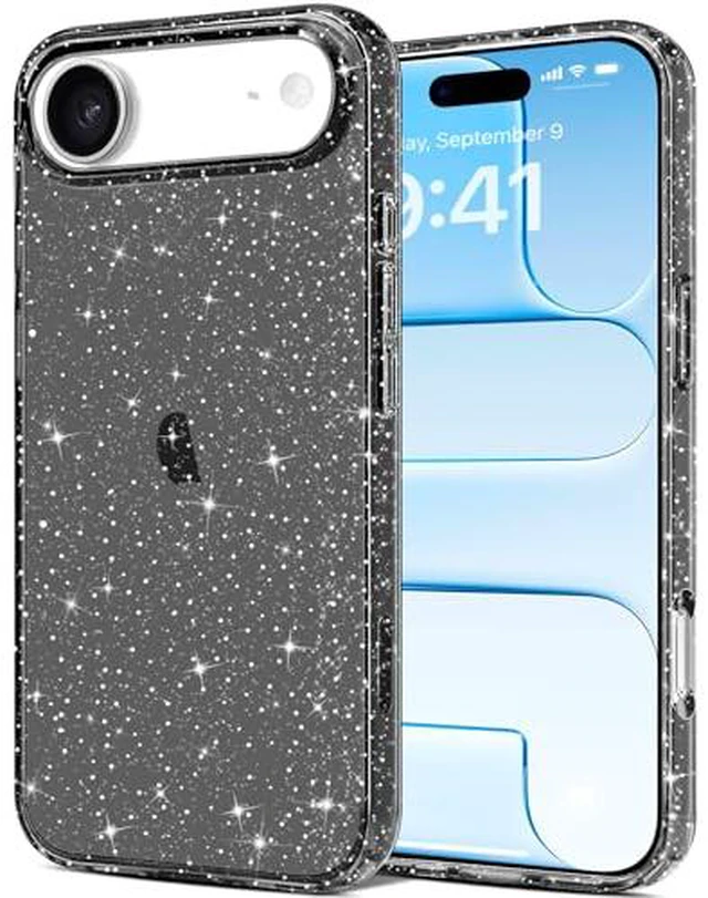 Alt view image 3 of 6 - JJGoo Compatible with iPhone 16 Plus Case Clear Glitter, Sparkle Soft TPU Transparent Shockproof Women Girls Slim Bling Sparkly Bumper Cover Phone Case for iPhone 16 Plus 6.7-Inch