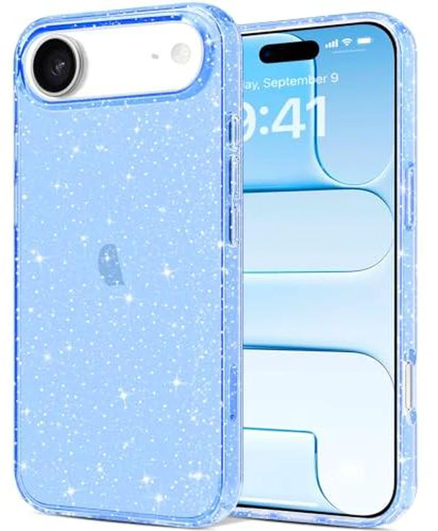 Alt view image 4 of 6 - JJGoo Compatible with iPhone 16 Plus Case Clear Glitter, Sparkle Soft TPU Transparent Shockproof Women Girls Slim Bling Sparkly Bumper Cover Phone Case for iPhone 16 Plus 6.7-Inch