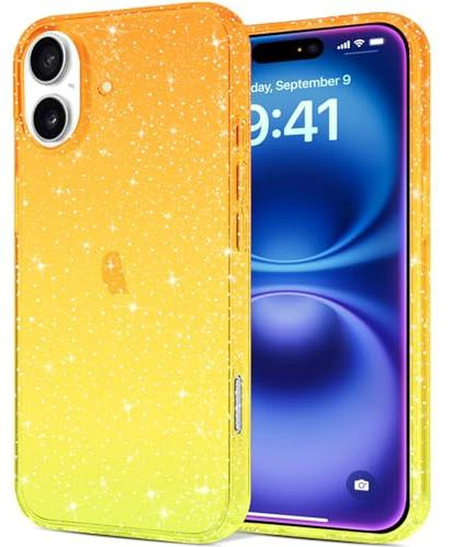 Alt view image 5 of 6 - JJGoo Compatible with iPhone 16 Plus Case Clear Glitter, Sparkle Soft TPU Transparent Shockproof Women Girls Slim Bling Sparkly Bumper Cover Phone Case for iPhone 16 Plus 6.7-Inch