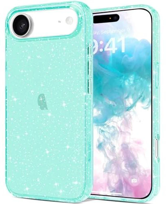 Alt view image 6 of 6 - JJGoo Compatible with iPhone 16 Plus Case Clear Glitter, Sparkle Soft TPU Transparent Shockproof Women Girls Slim Bling Sparkly Bumper Cover Phone Case for iPhone 16 Plus 6.7-Inch